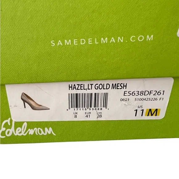Sam Edelman Women’s Hazel Pointed Toe Pumps in Gold Mesh in size 11