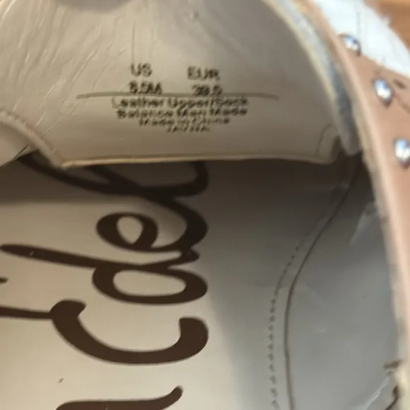 Sam Edelman Womens JaynaOxfords White Beige Leather Studded Y2K 8.5 8 1/2 Shoes