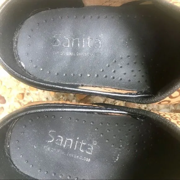 Sanita Original Danish Clog Polka Dot Circles Nurse Comfort Shoes Size 7