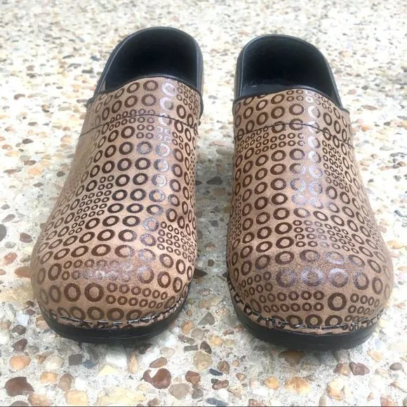 Sanita Original Danish Clog Polka Dot Circles Nurse Comfort Shoes Size 7