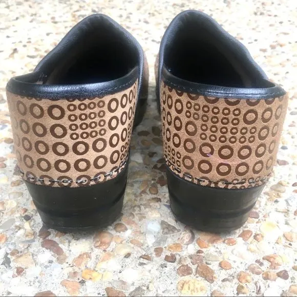 Sanita Original Danish Clog Polka Dot Circles Nurse Comfort Shoes Size 7