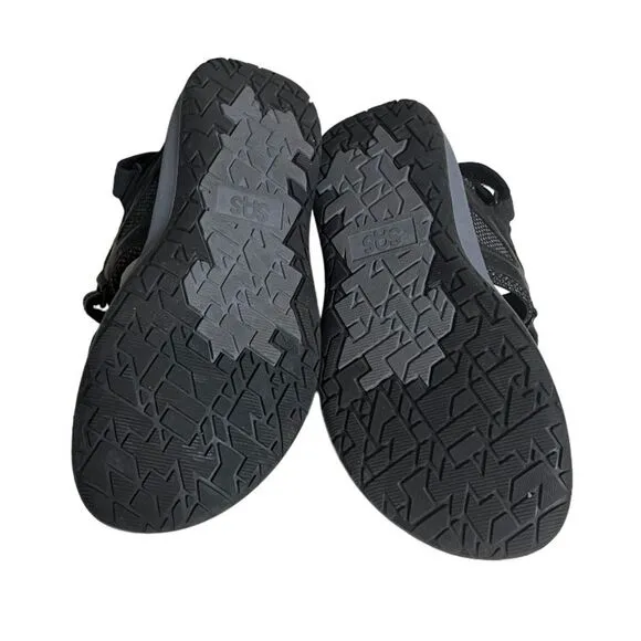 SAS Black Sandals Maverick Leather Mesh Upper Adjustable Straps Womens Size 8.5