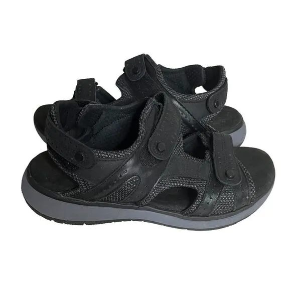 SAS Black Sandals Maverick Leather Mesh Upper Adjustable Straps Womens Size 8.5