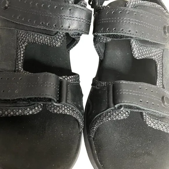 SAS Black Sandals Maverick Leather Mesh Upper Adjustable Straps Womens Size 8.5