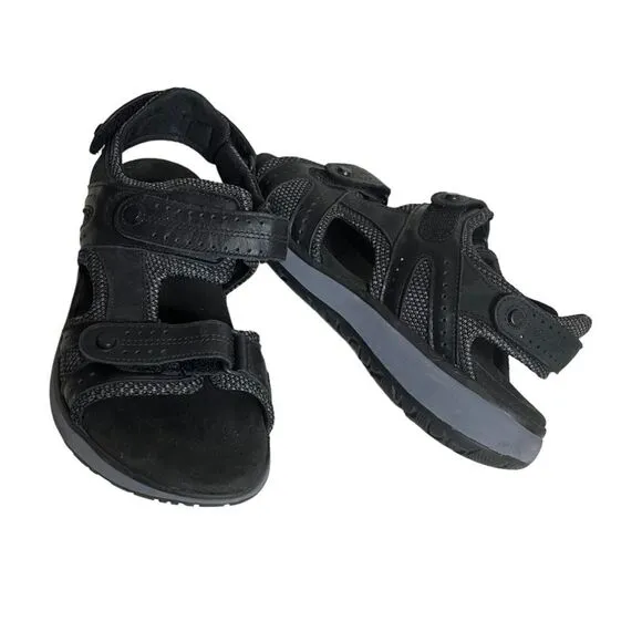 SAS Black Sandals Maverick Leather Mesh Upper Adjustable Straps Womens Size 8.5