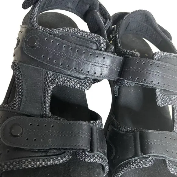 SAS Black Sandals Maverick Leather Mesh Upper Adjustable Straps Womens Size 8.5