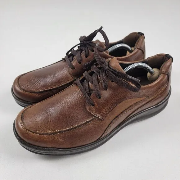 SAS Move On Brown Leather Lace Up Walking Shoes Mens Size 10 M Made In USA