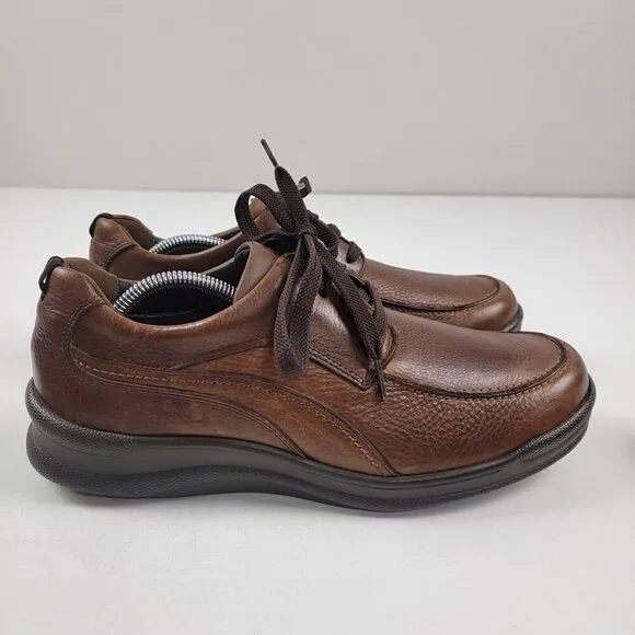 SAS Move On Brown Leather Lace Up Walking Shoes Mens Size 10 M Made In USA
