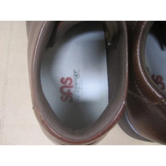 SAS Shoes Mens 14W Brown Bout Time Lace Up Moccasin Cordovan Tripad Comfort