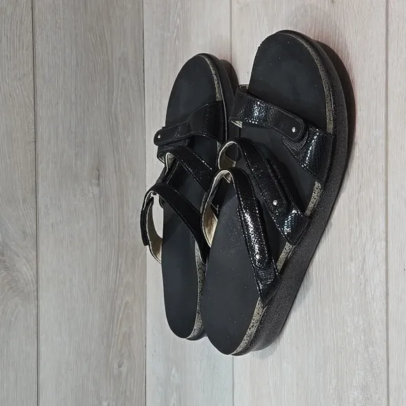 SAS Women Naples hook &amp; loop Comfort Tripad Leather Wedge Sandals shoes 9M