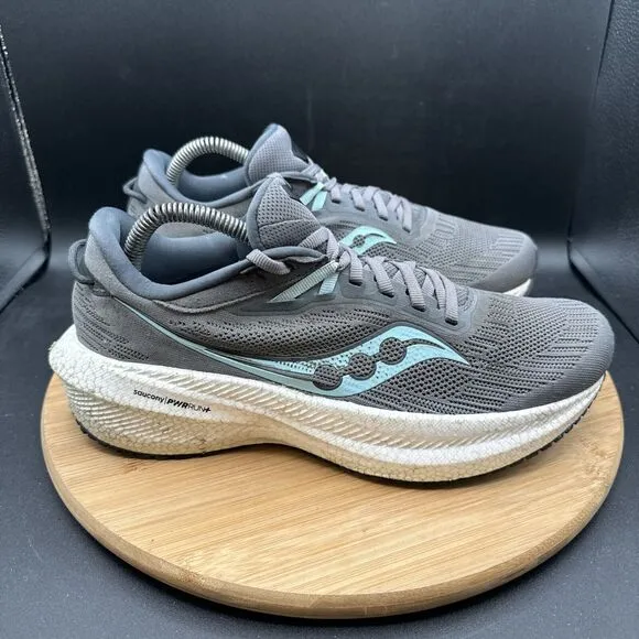 Saucony Triumph 21 Womens Size 9.5 Running Shoes Gray Walking Sneaker S10881-11