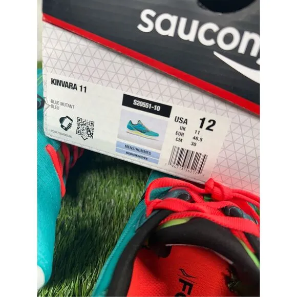 Saucony Womens Kinvara 11 S20551-10 Athletic Running Shoes Blue Green Size 12