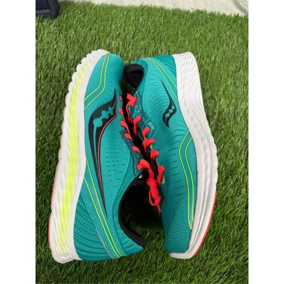 Saucony Womens Kinvara 11 S20551-10 Athletic Running Shoes Blue Green Size 12