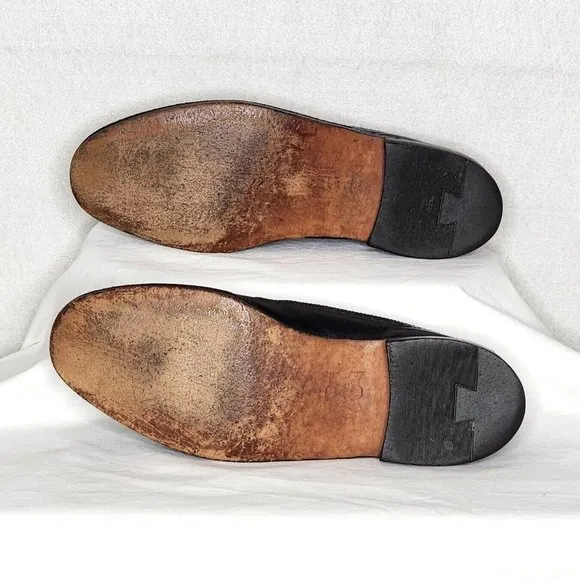 Sears Easy Flex 70128 VTG Black Wing Tip Lace Up Shoes 10.5 Pebbled Leather