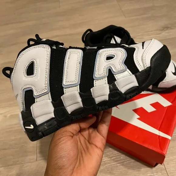 Size 2.5 Youth | Nike Air More Uptempo PS DQ6201001 Black White Multicolor Kids