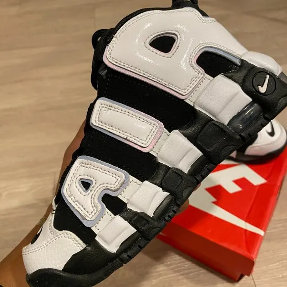 Size 2.5 Youth | Nike Air More Uptempo PS DQ6201001 Black White Multicolor Kids