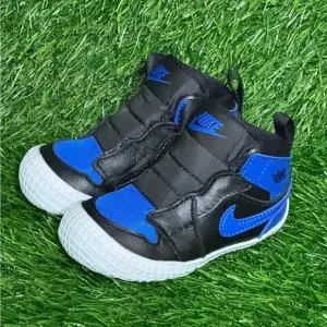 Size 4C - Nike Jordan 1 Crib Bootie Black/Varsity Royal-White - AT3745 007