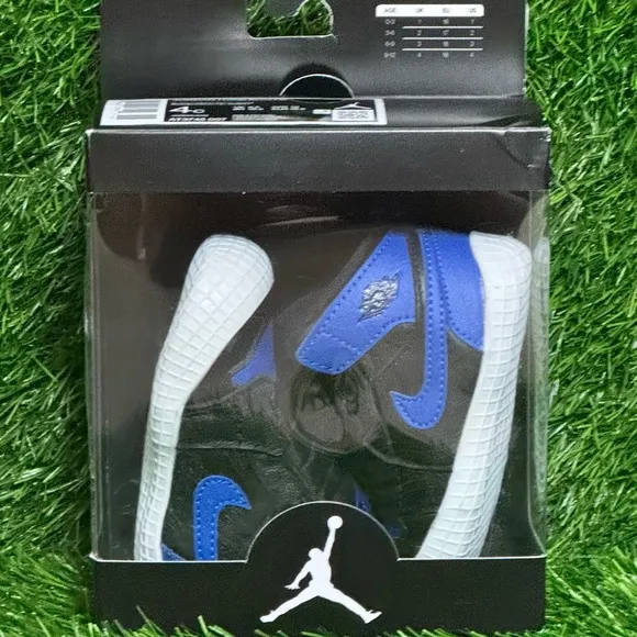Size 4C - Nike Jordan 1 Crib Bootie Black/Varsity Royal-White - AT3745 007