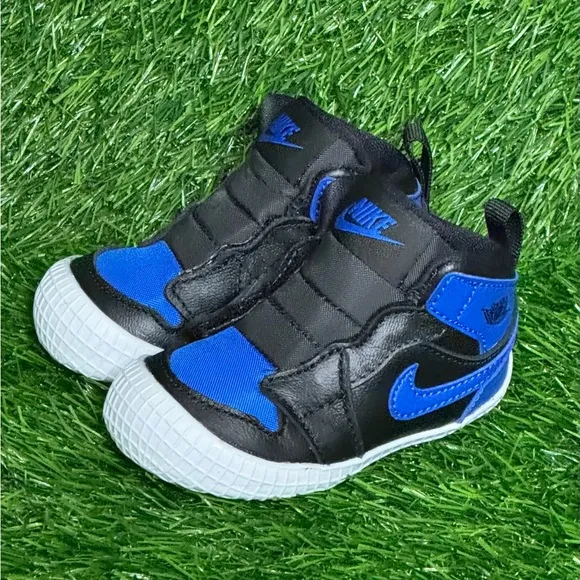 Size 4C - Nike Jordan 1 Crib Bootie Black/Varsity Royal-White - AT3745 007