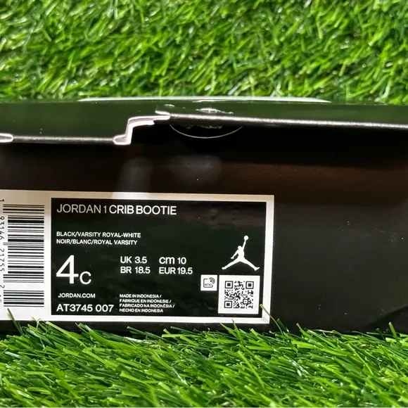 Size 4C - Nike Jordan 1 Crib Bootie Black/Varsity Royal-White - AT3745 007