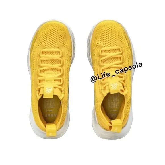 Size‎ 6.5Y Under Armour CURRY 8 Yellow Smooth Butter Flow White 3023527-701 GS
