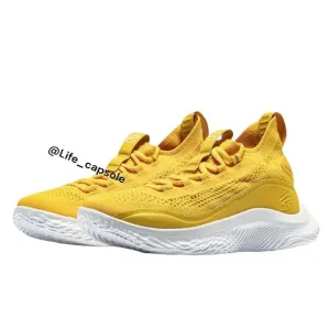 Size‎ 6.5Y Under Armour CURRY 8 Yellow Smooth Butter Flow White 3023527-701 GS