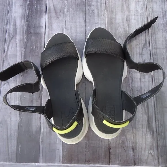 SIZE 8.5. SOREL Explorer Blitz Stride Black Sandals Shoe.