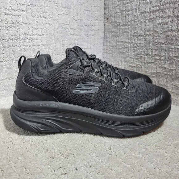 Skechers D’Lux Walker Relaxed Fit Men's Size 9.5 US Black Walking Shoes 232045