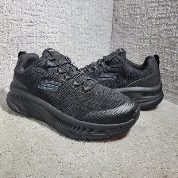 Skechers D’Lux Walker Relaxed Fit Men's Size 9.5 US Black Walking Shoes 232045