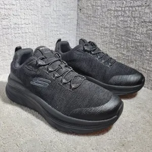 Skechers D’Lux Walker Relaxed Fit Men's Size 9.5 US Black Walking Shoes 232045