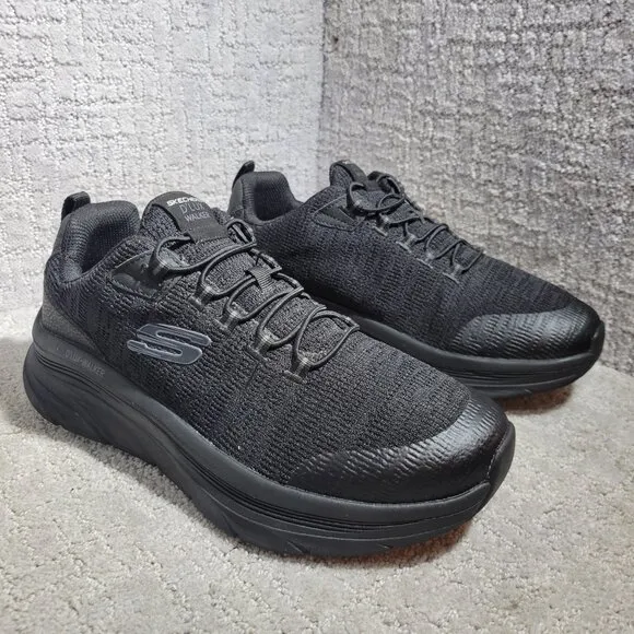 Skechers D’Lux Walker Relaxed Fit Men's Size 9.5 US Black Walking Shoes 232045