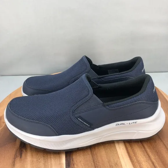 Skechers Equalizer 5.0 Slip On Shoes Mens 11 Navy Blue Mesh Comfort Cushion