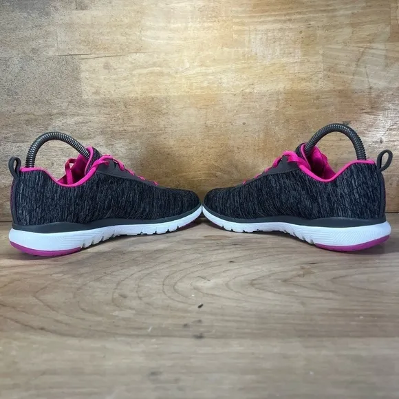 Skechers Flex Appeal 3.0 Womens Size 7 Shoes Sneakers Black Gray Hot-Pink 13067