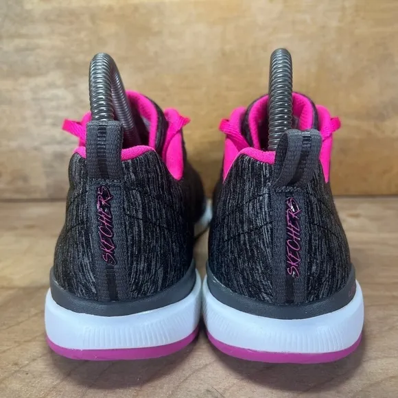Skechers Flex Appeal 3.0 Womens Size 7 Shoes Sneakers Black Gray Hot-Pink 13067