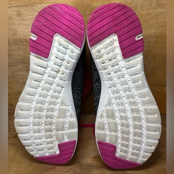 Skechers Flex Appeal 3.0 Womens Size 7 Shoes Sneakers Black Gray Hot-Pink 13067