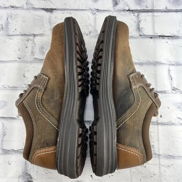 Skechers Oxford Shoes Mens 8.5 Oiled Leather Lace Up Shoe Brown Sneaker Comfort