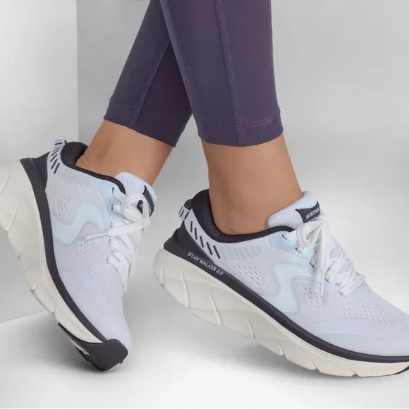 Skechers Women's White and Gray Walking Shoes