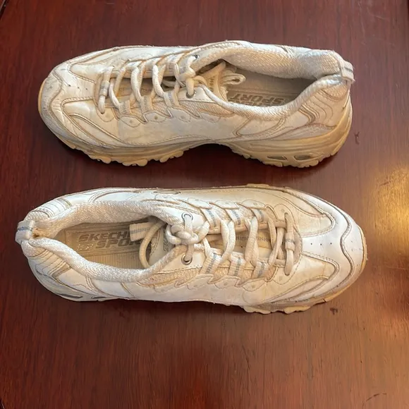Sketchers D Lites leather white athletic shoes sneakers size 6 1/2 women’s 6.5