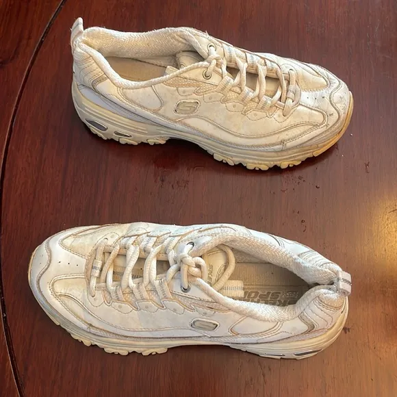 Sketchers D Lites leather white athletic shoes sneakers size 6 1/2 women’s 6.5
