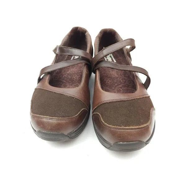 Sketchers Shape Ups Womens Size 9.5 Mary Jane Fitness Walking Shoes Brown 24866