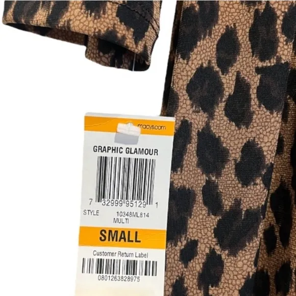 Slinky Leopard Dress Sexy Flowy Wrap Stretch Gold Brown Black Size Small