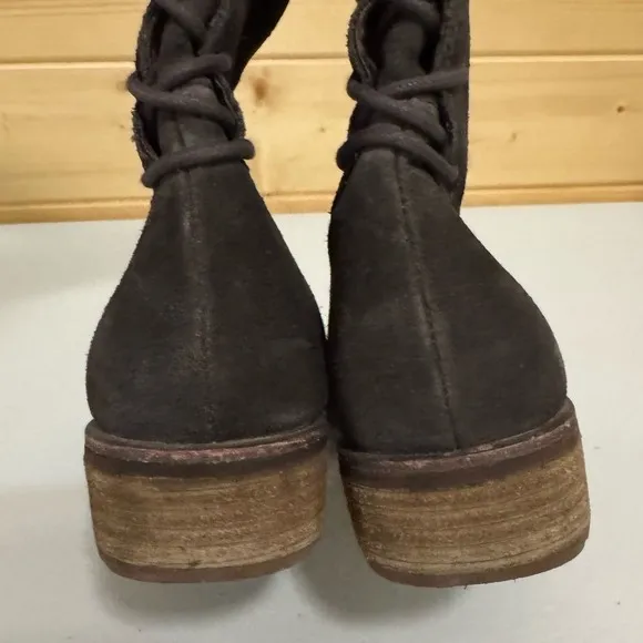 Sofft Sharnell II Dark Brown Waterproof Leather Tall Boots Lace Up Zip Women's 8