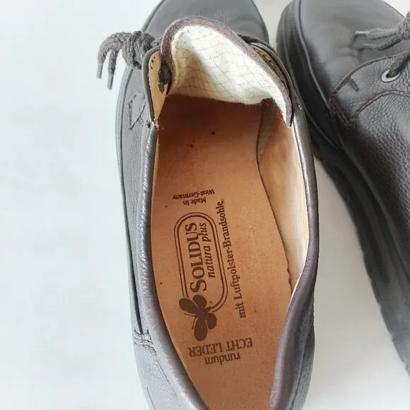 Solidus Men Shoes Size 10.5 Brown Lace-Up Natura German Comfort Performance
