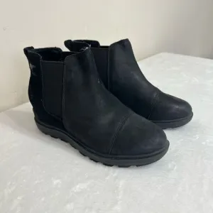 Sorel Black Evie II Chelsea Wedge Boots Ankle 7 Women