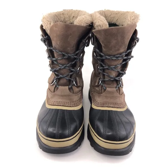 Sorel Caribou Brown Leather Waterproof Winter Snow Boots 8