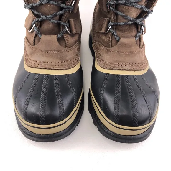 Sorel Caribou Brown Leather Waterproof Winter Snow Boots 8