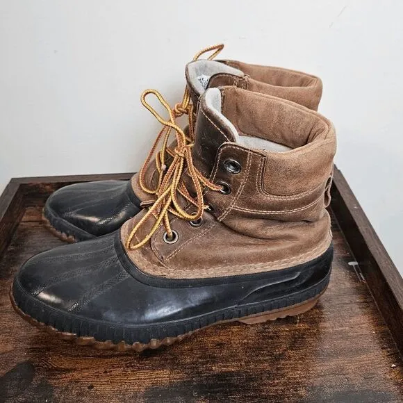 Sorel Cheyanne Waterproof Full Grain Leather Duck Boots NM1704-224 Men's Brown/B