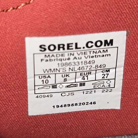 Sorel Explorer Blitz Womens's Sz 10 Warp Red Chalk Comfort Sneakers (NL4672-849)