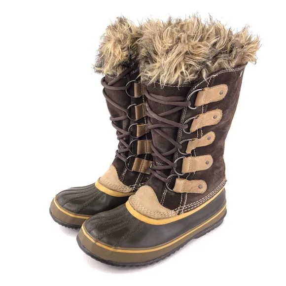 Sorel 'Joan of Arctic' Brown Leather Winter Boots 8