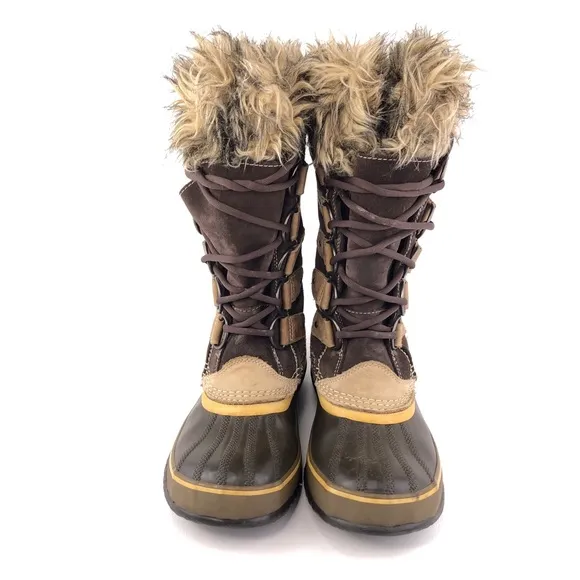 Sorel 'Joan of Arctic' Brown Leather Winter Boots 8